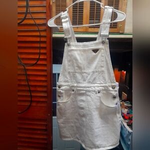 Prada Bull Denim Bib Mini Dress